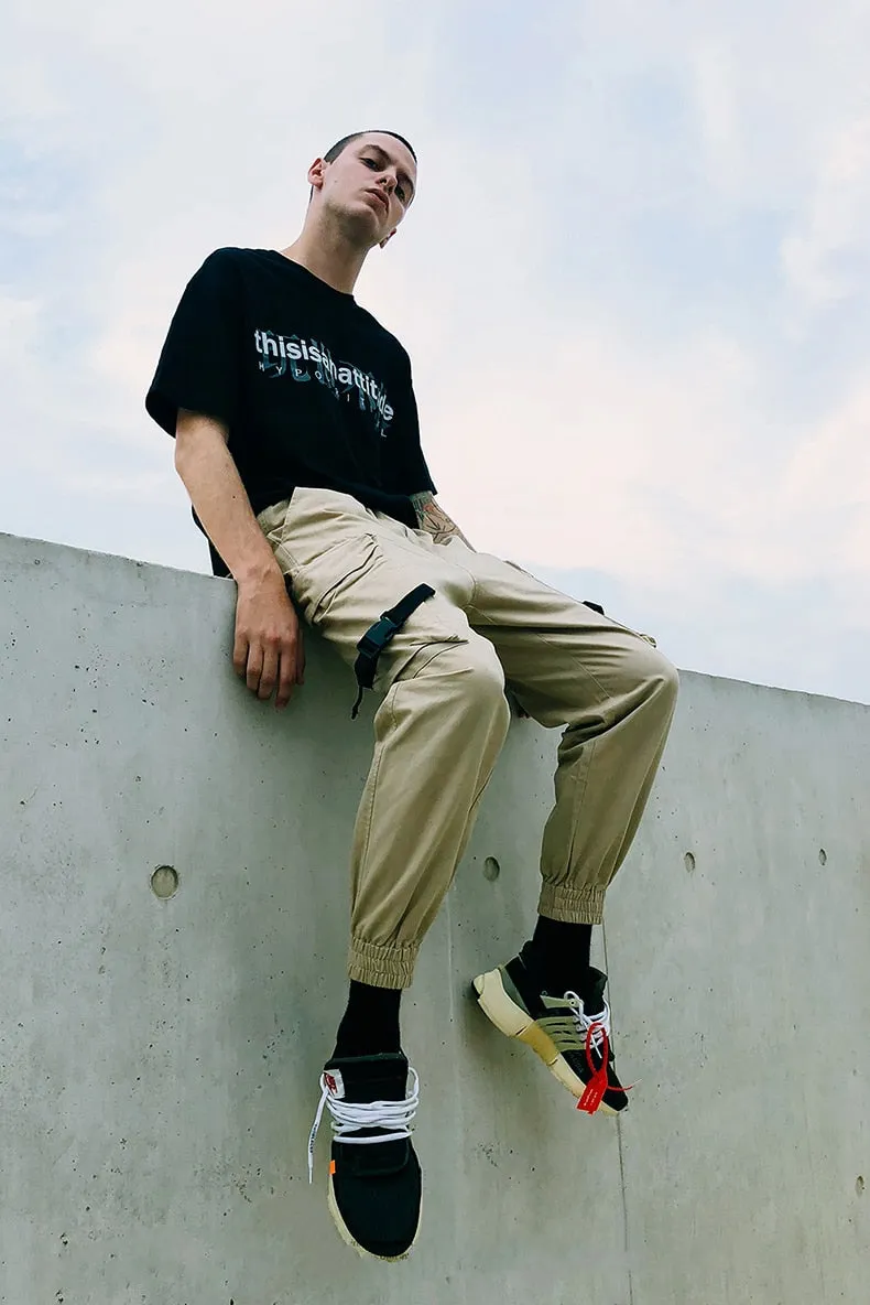 Men's Spring/Autumn Casual Cotton Cargo Pants With Side Pockets