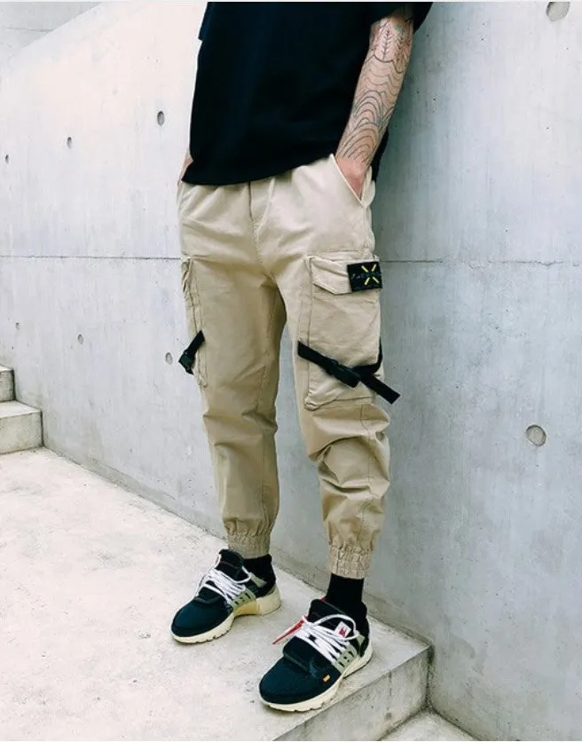 Men's Spring/Autumn Casual Cotton Cargo Pants With Side Pockets