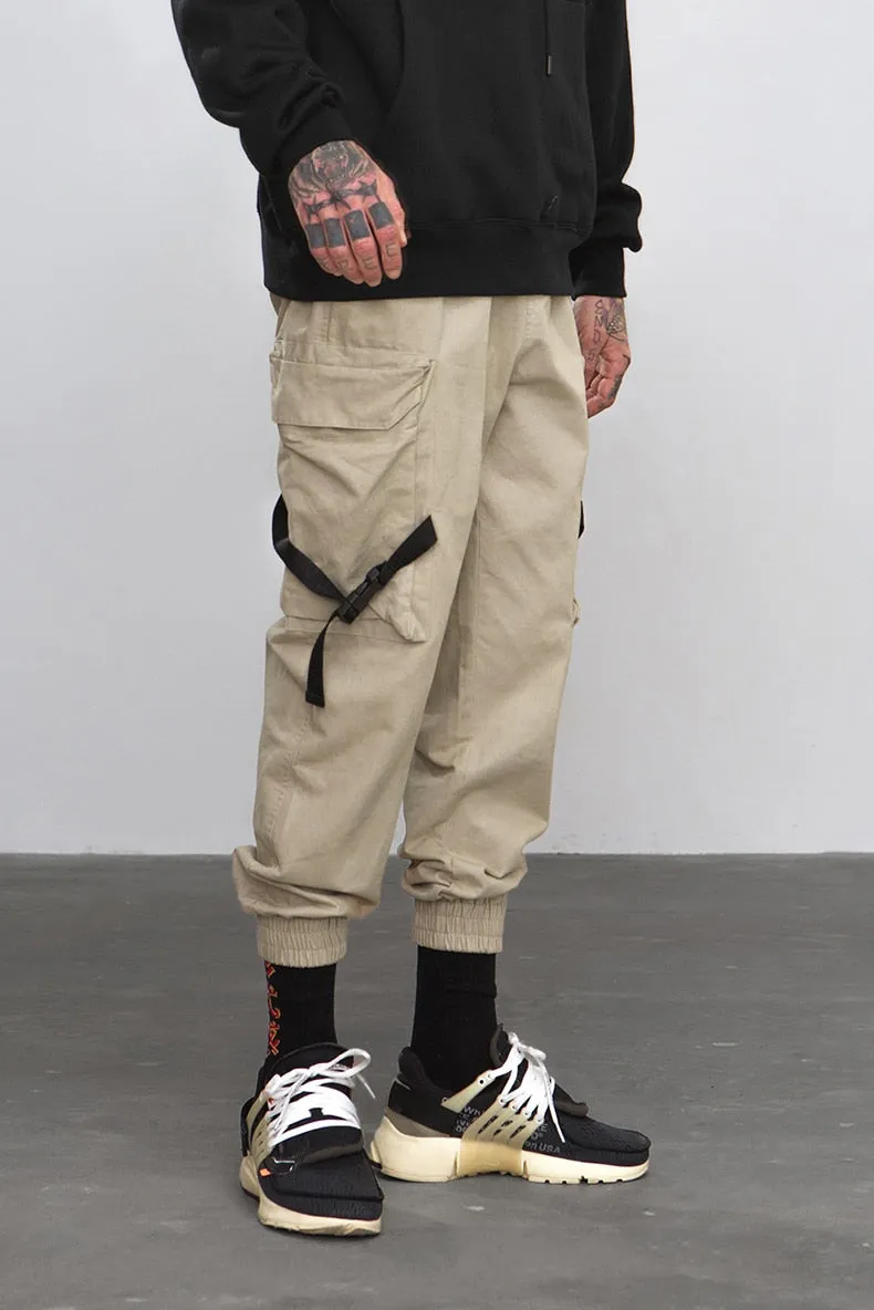Men's Spring/Autumn Casual Cotton Cargo Pants With Side Pockets