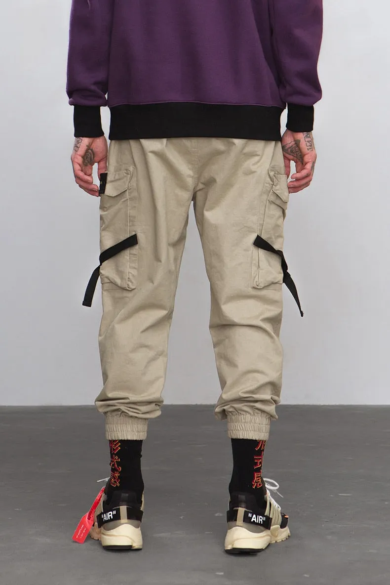 Men's Spring/Autumn Casual Cotton Cargo Pants With Side Pockets