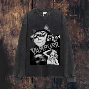 Mens Vintage The Return Of Vampurr Print Sweatshirt