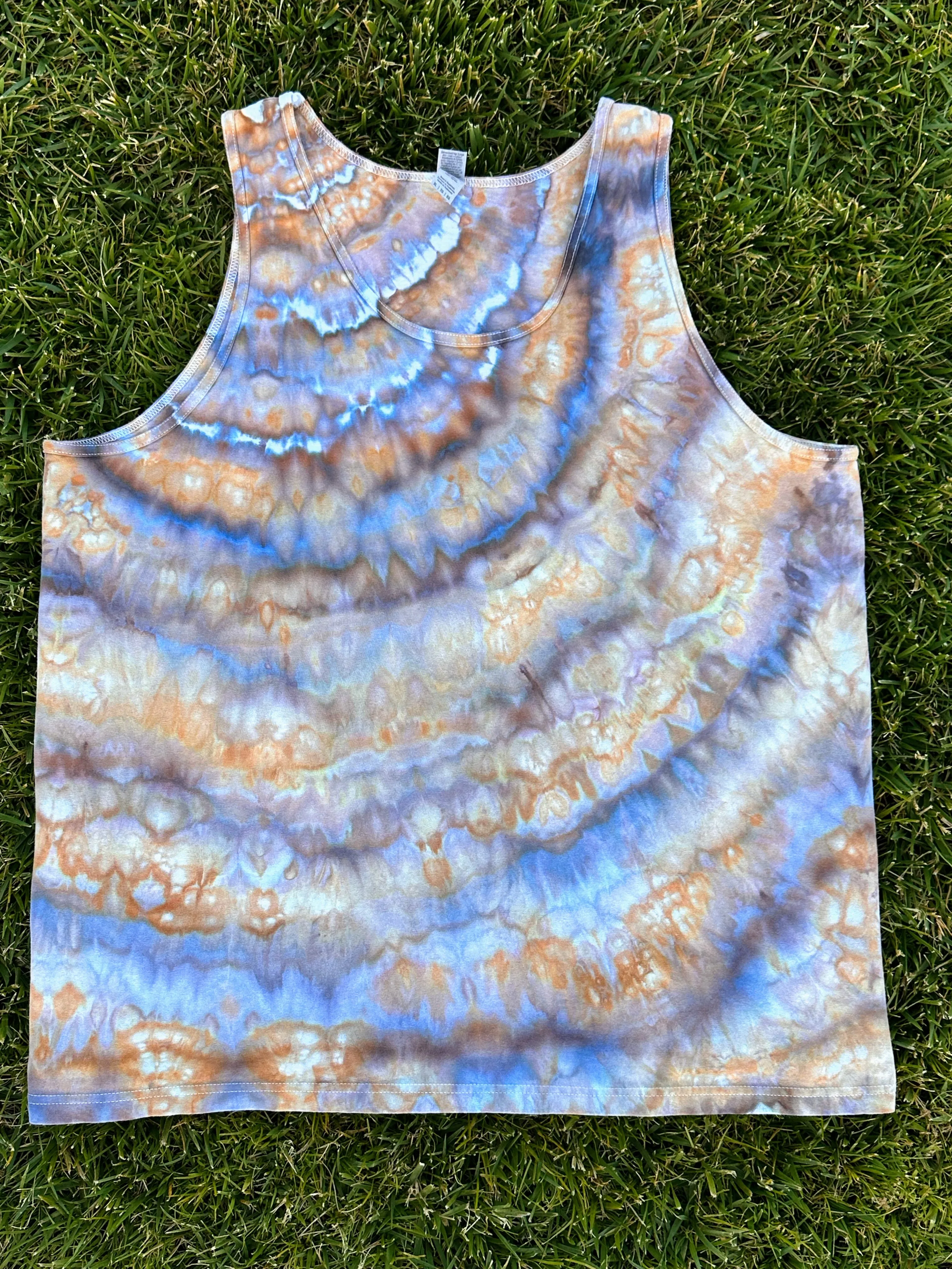 Men’s XL Cotton Tank Top in ‘Blue Gray’ Twist
