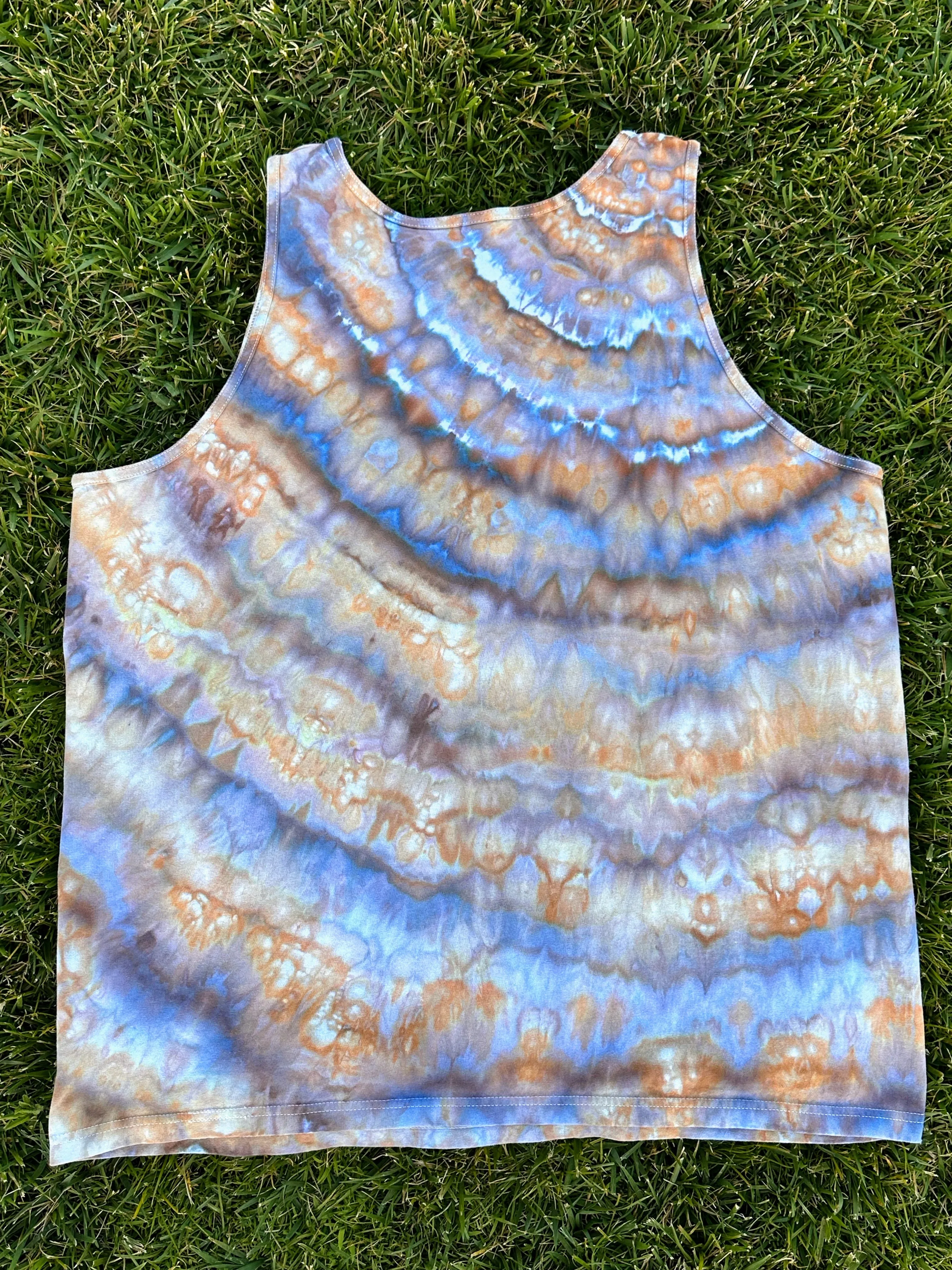 Men’s XL Cotton Tank Top in ‘Blue Gray’ Twist