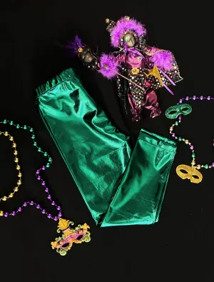 Metallic Leggings Youth - Green