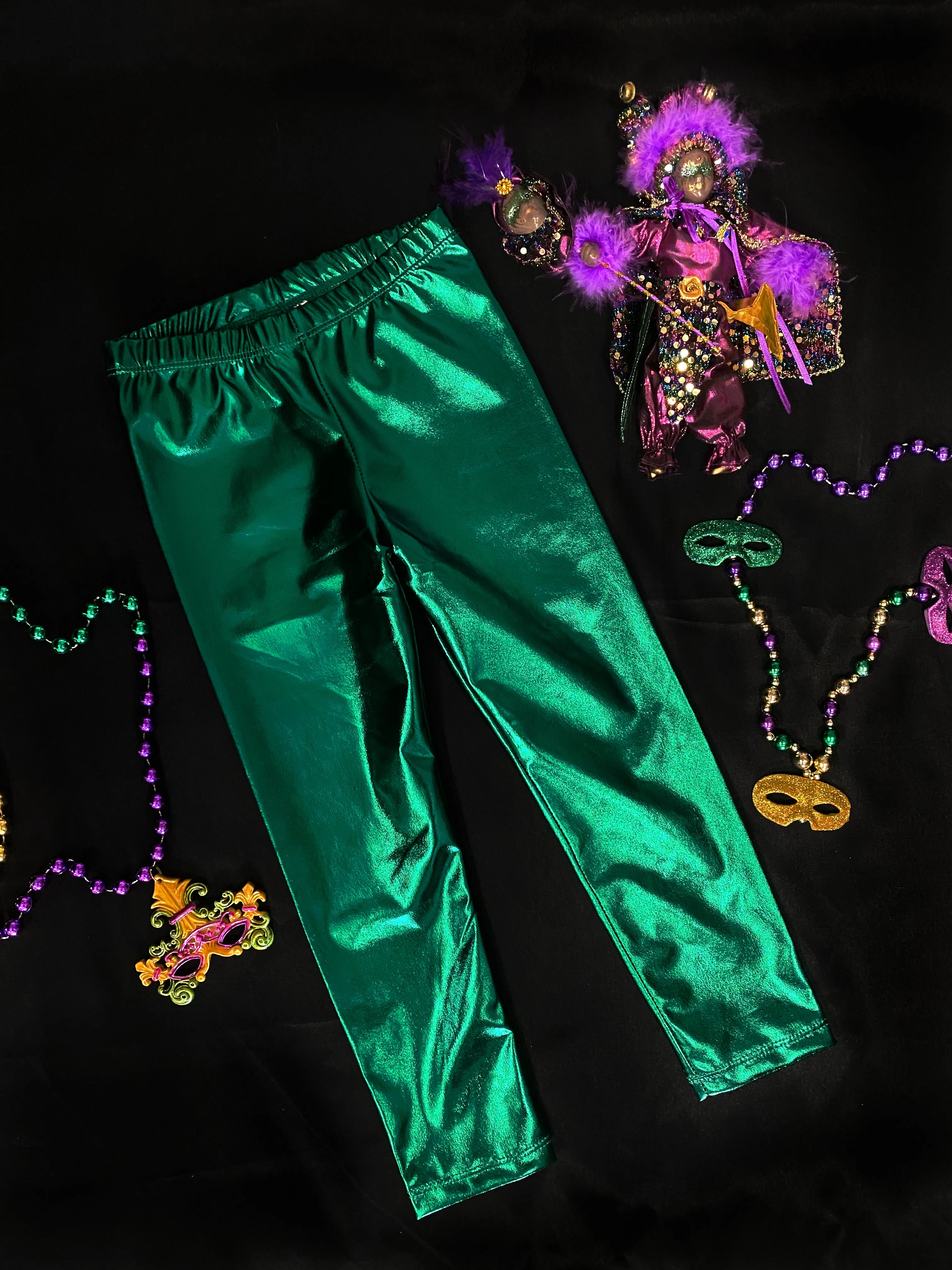 Metallic Leggings Youth - Green