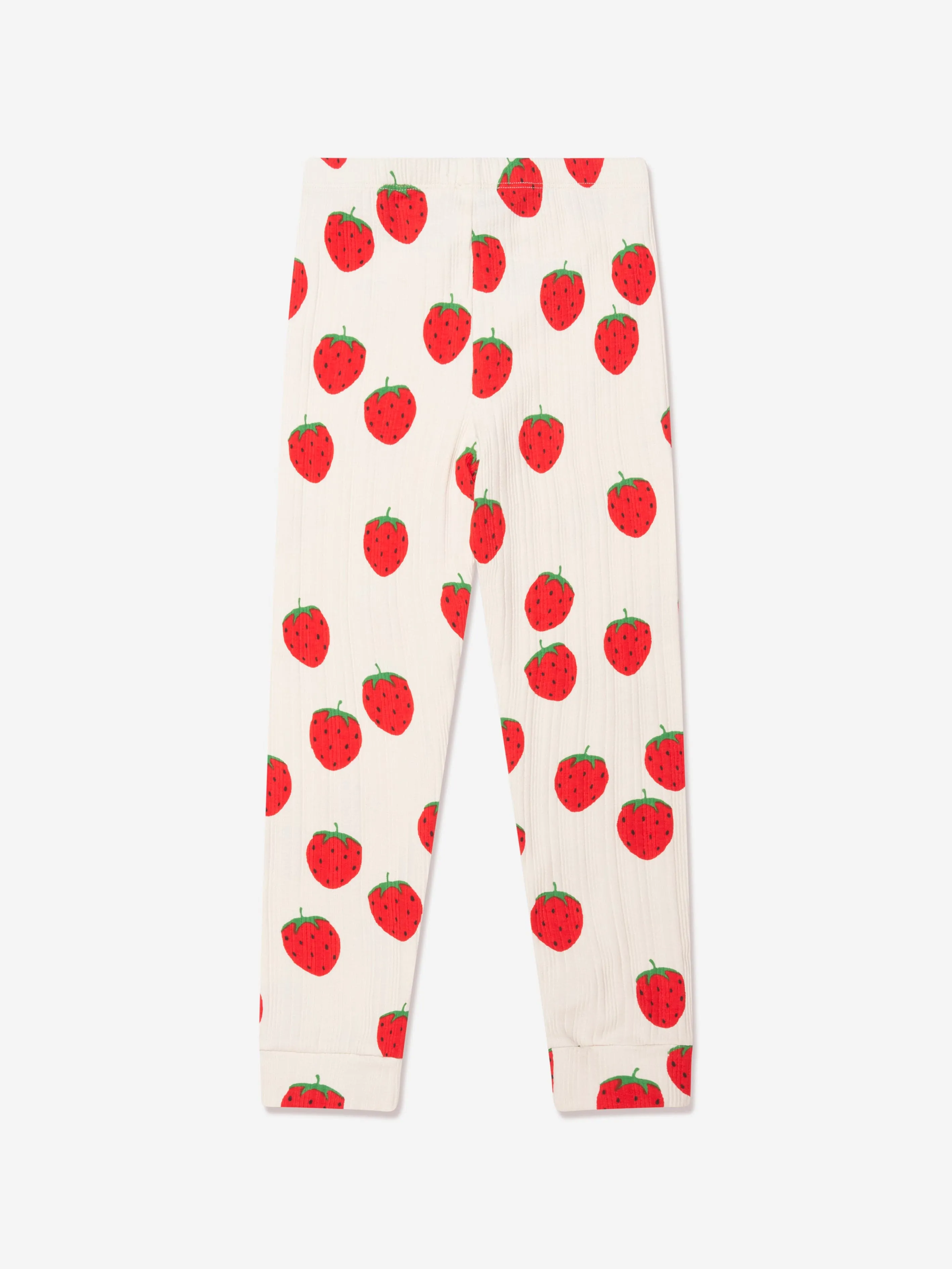 Mini Rodini Girls Organic Cotton Strawberry Leggings In White