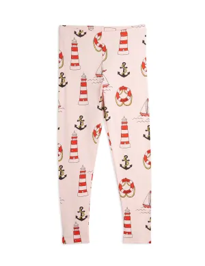 Mini Rodini Lighthouse AOP Leggings - Pink