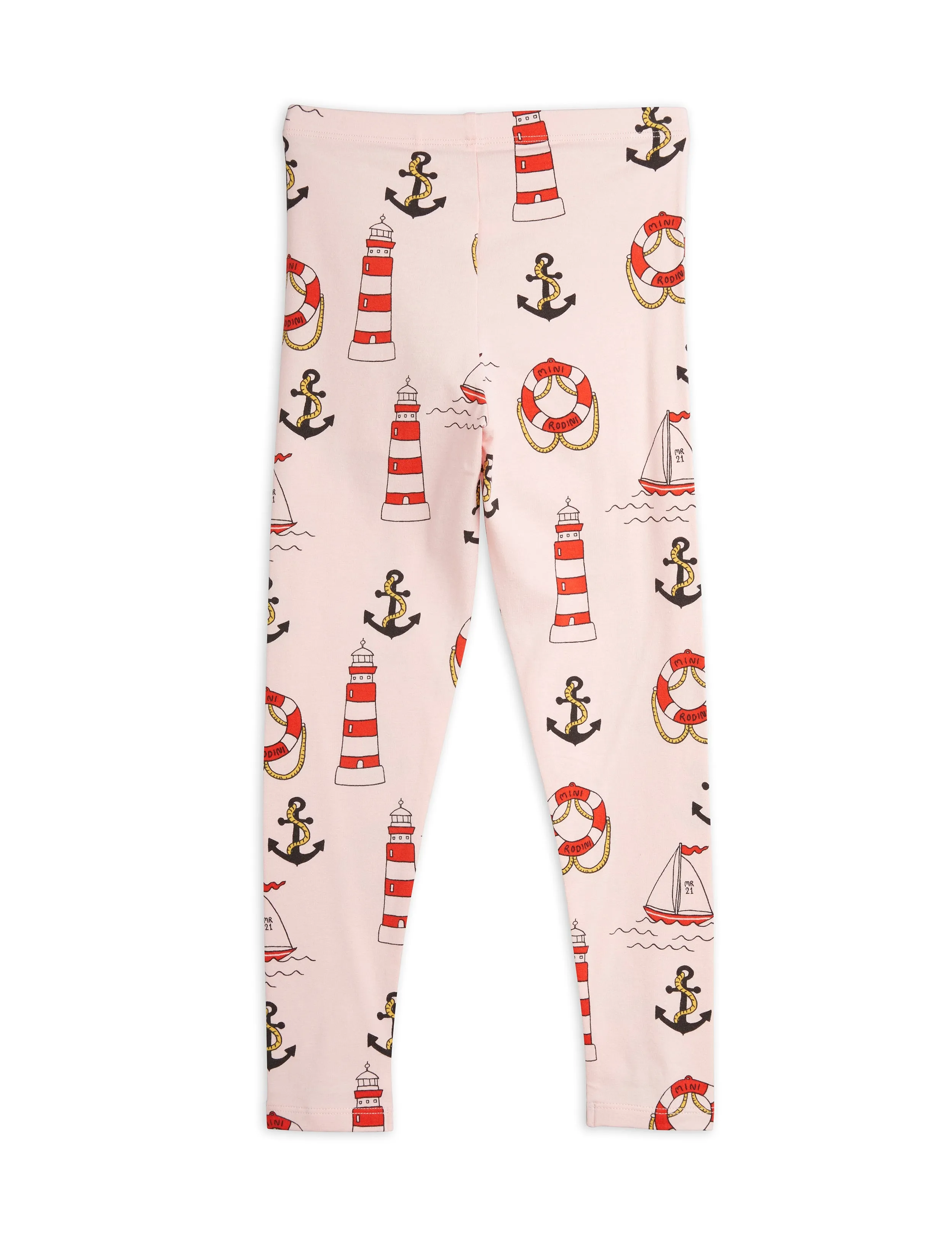 Mini Rodini Lighthouse AOP Leggings - Pink