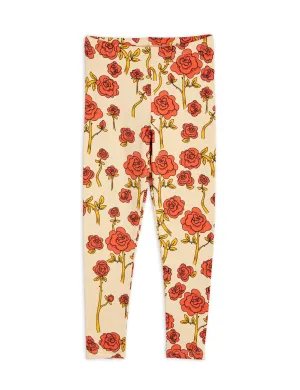 Mini Rodini Roses Leggings - Red