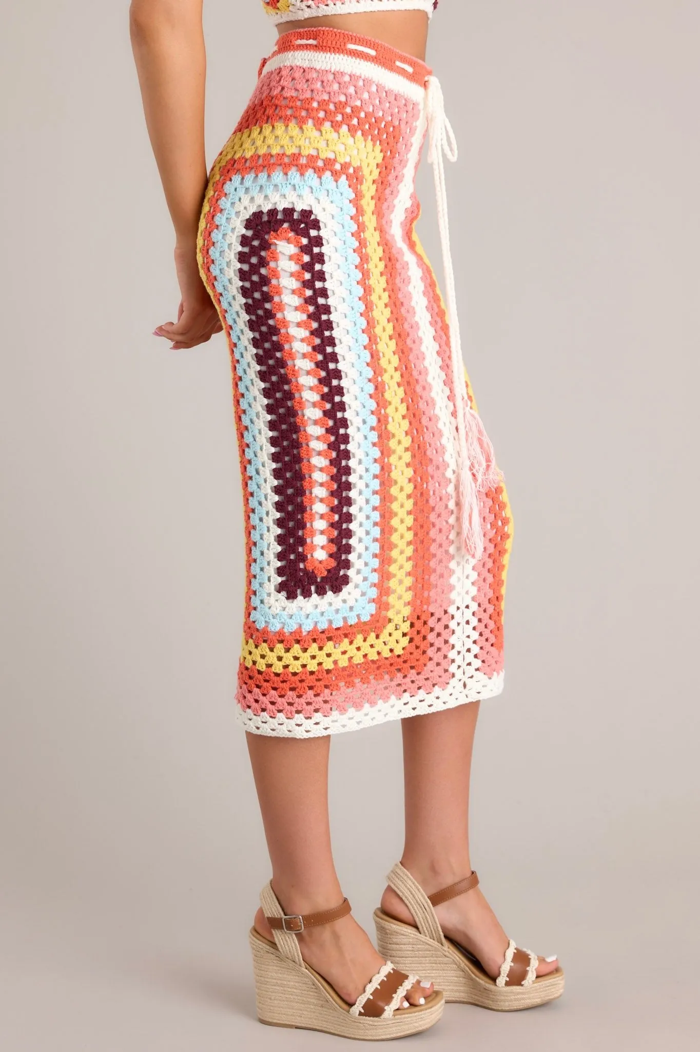 MINKPINK Gardenia Crochet Knit Skirt