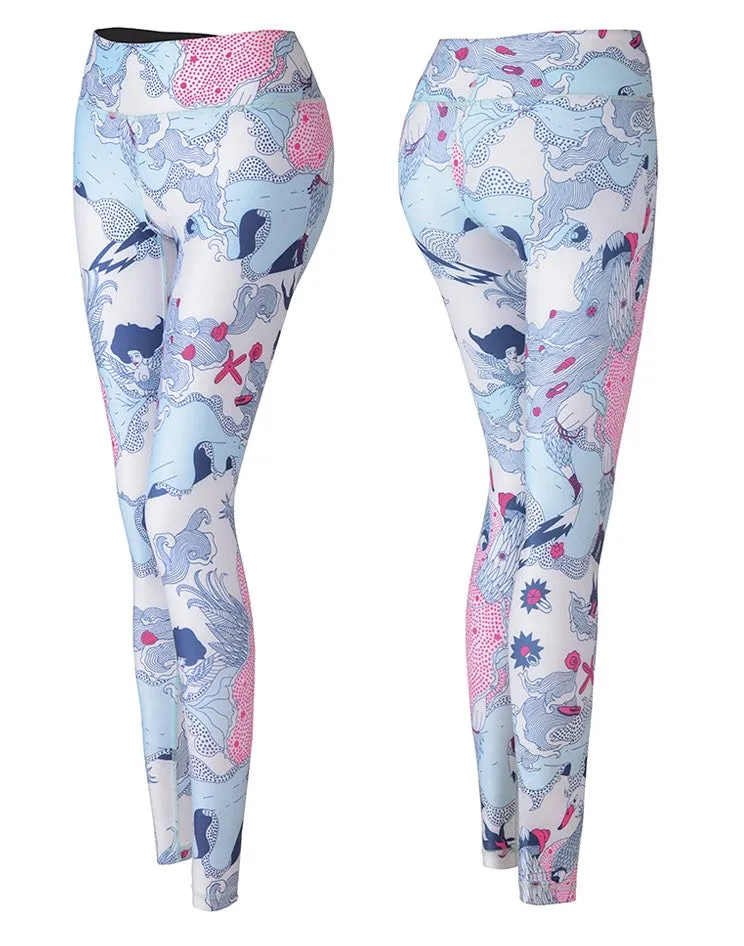 MIP JAPANESE FLORAL PRINT TRAINING LEGGINGS