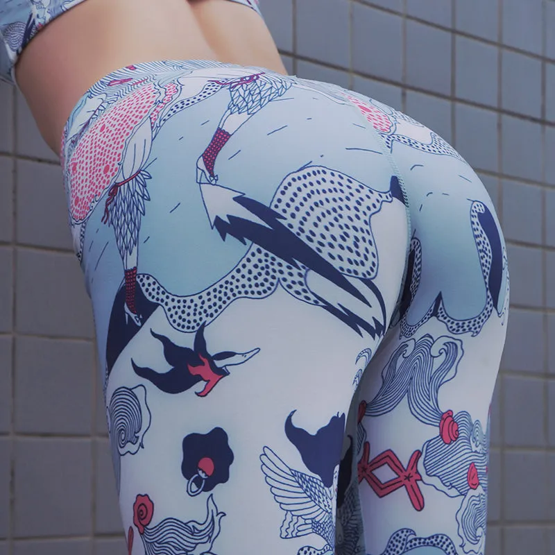 MIP JAPANESE FLORAL PRINT TRAINING LEGGINGS