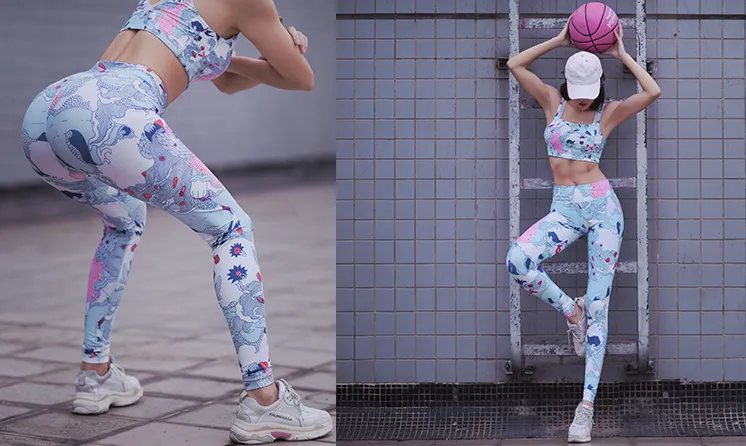 MIP JAPANESE FLORAL PRINT TRAINING LEGGINGS