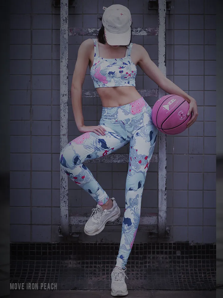 MIP JAPANESE FLORAL PRINT TRAINING LEGGINGS