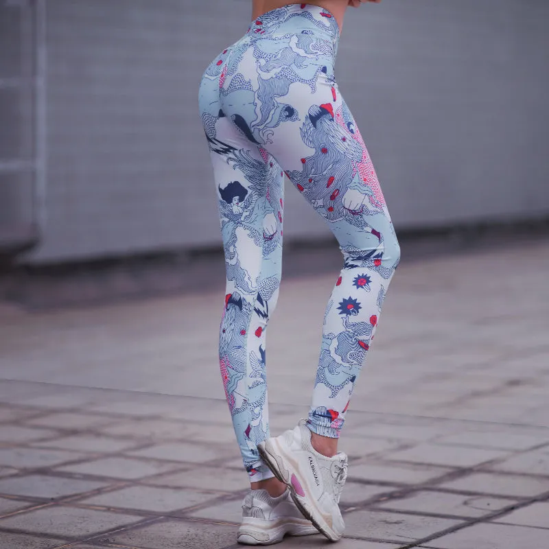 MIP JAPANESE FLORAL PRINT TRAINING LEGGINGS