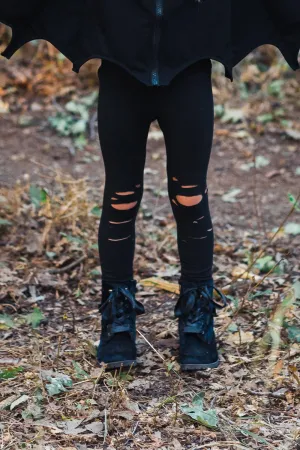 Mom & Me - Black Distressed Leggings