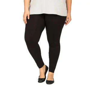 mySTYLE Women's Plus Leggings with Non-Slip Waistband, Black