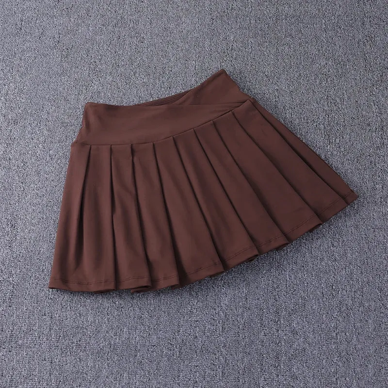 New Best-Selling Pleated Nylon Spandex Skirt with Pockets