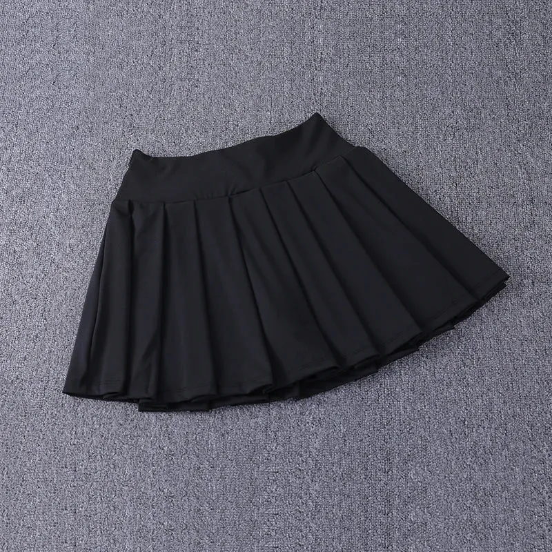 New Best-Selling Pleated Nylon Spandex Skirt with Pockets