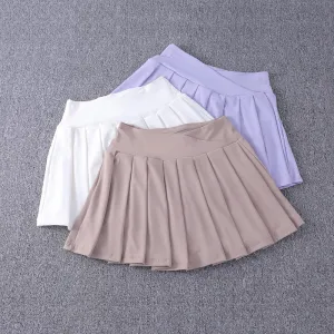 New Best-Selling Pleated Nylon Spandex Skirt with Pockets