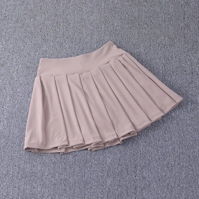 New Best-Selling Pleated Nylon Spandex Skirt with Pockets