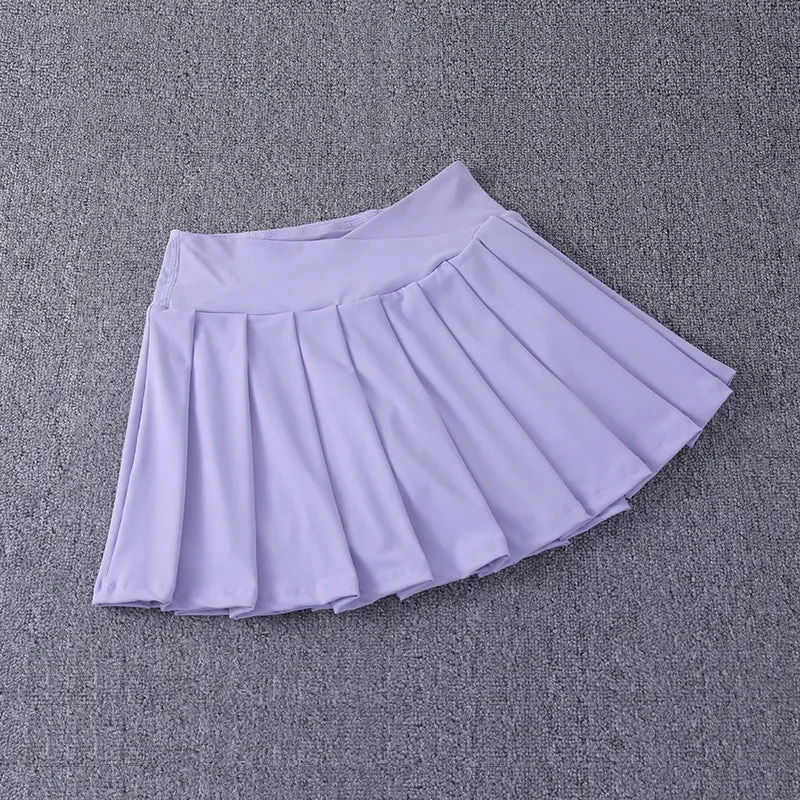 New Best-Selling Pleated Nylon Spandex Skirt with Pockets