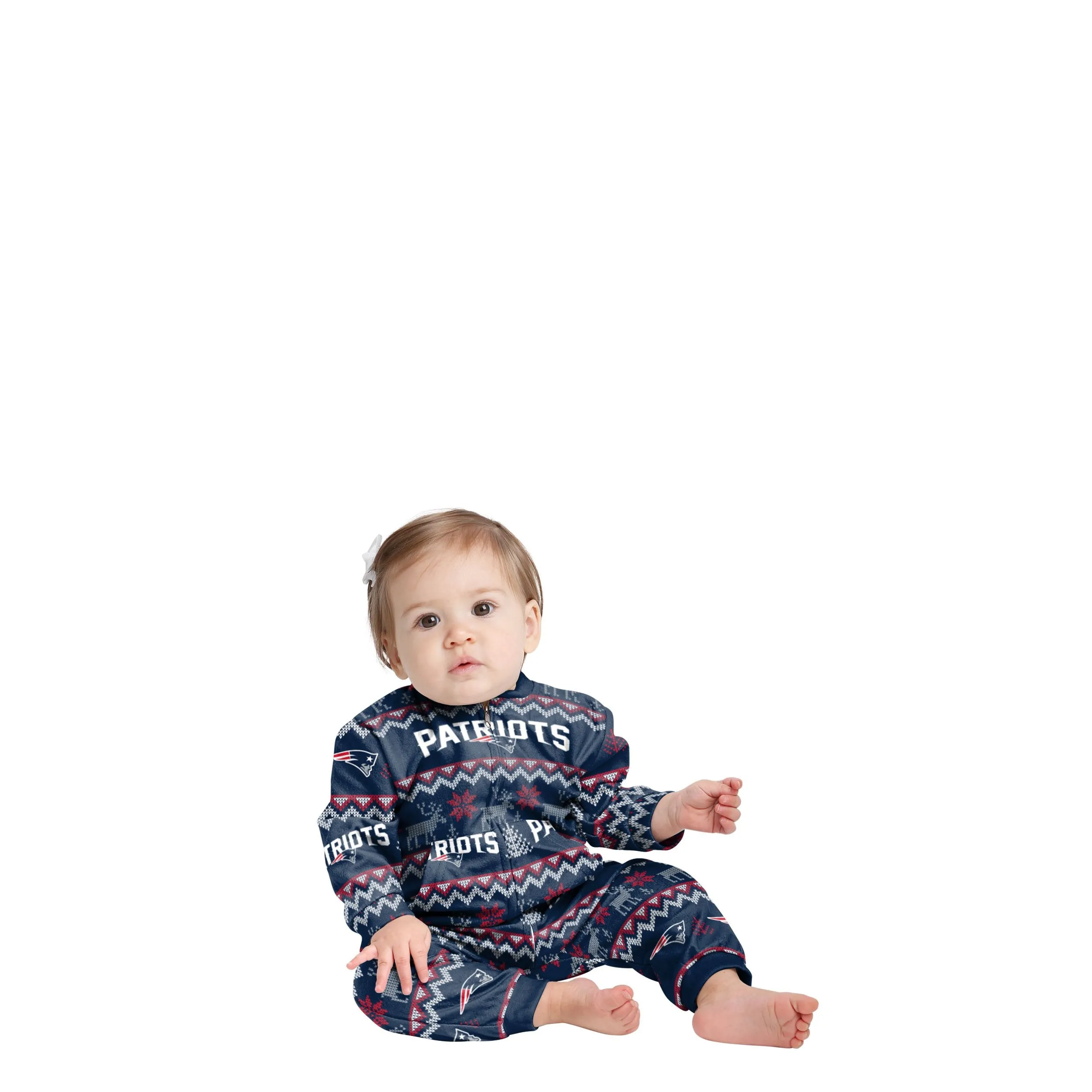 New England Patriots NFL Ugly Pattern Family Holiday Pajamas