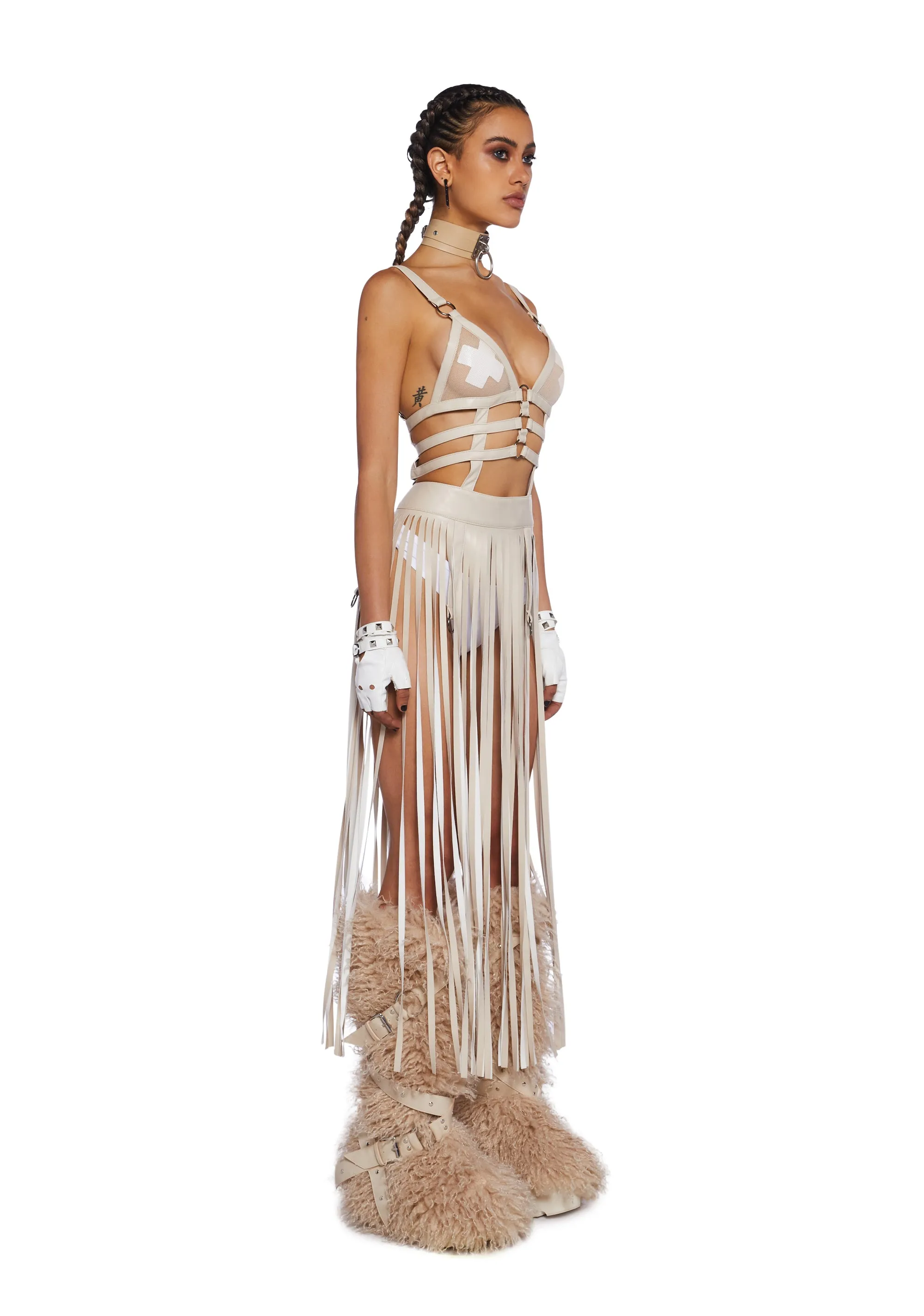 Night Shadows Harness Dress - Sand
