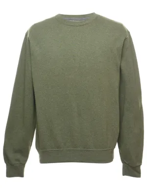 Olive Green Plain Sweatshirt - M