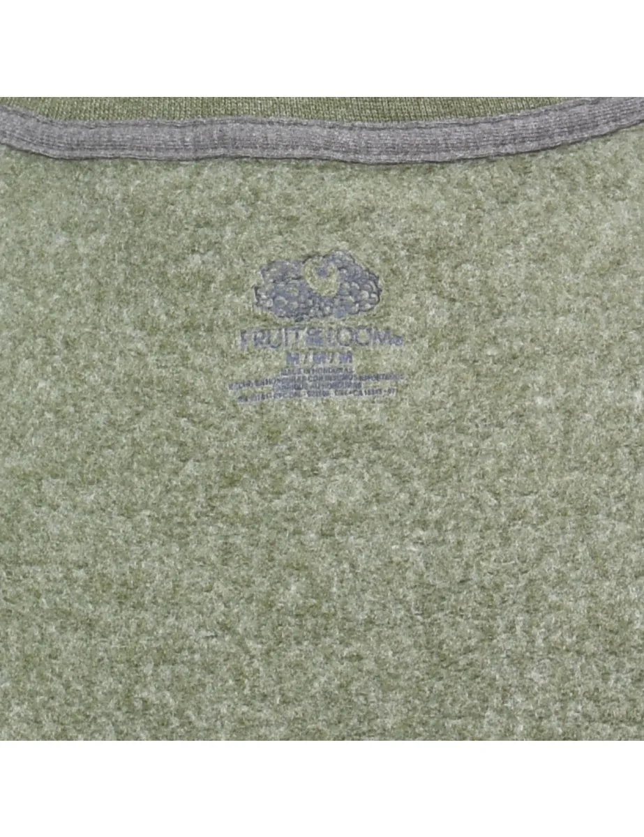 Olive Green Plain Sweatshirt - M