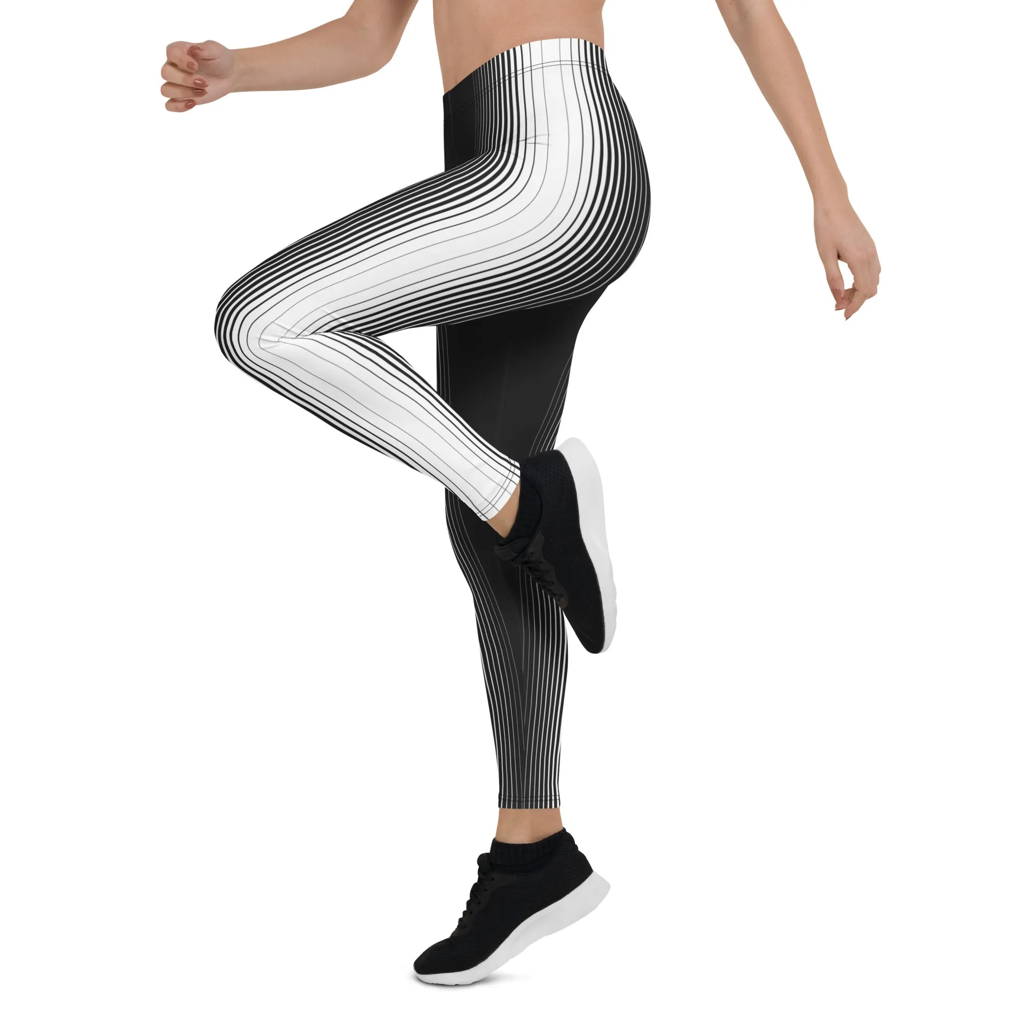Optical Illusion Vertical Lines Leggings