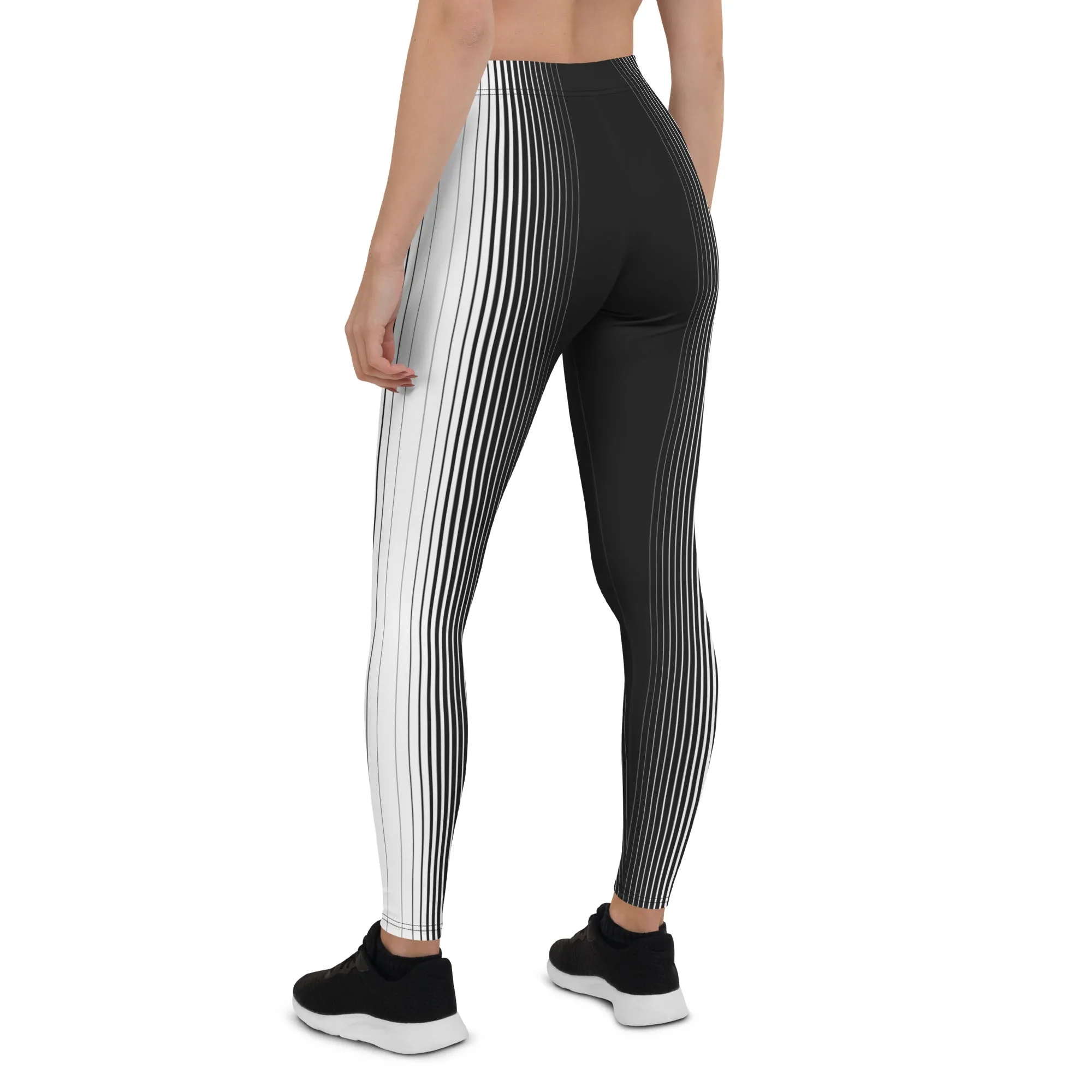 Optical Illusion Vertical Lines Leggings