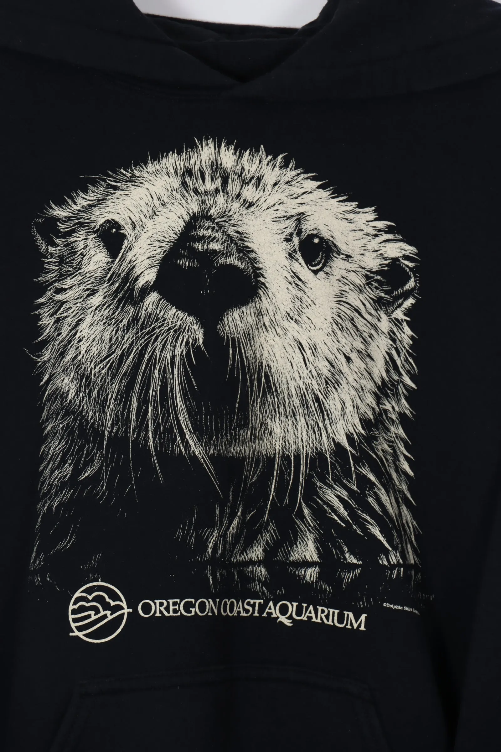 OTTER Oregon Coast Aquarium Front Pocket Hoodie Sweatshirt (L-XL)