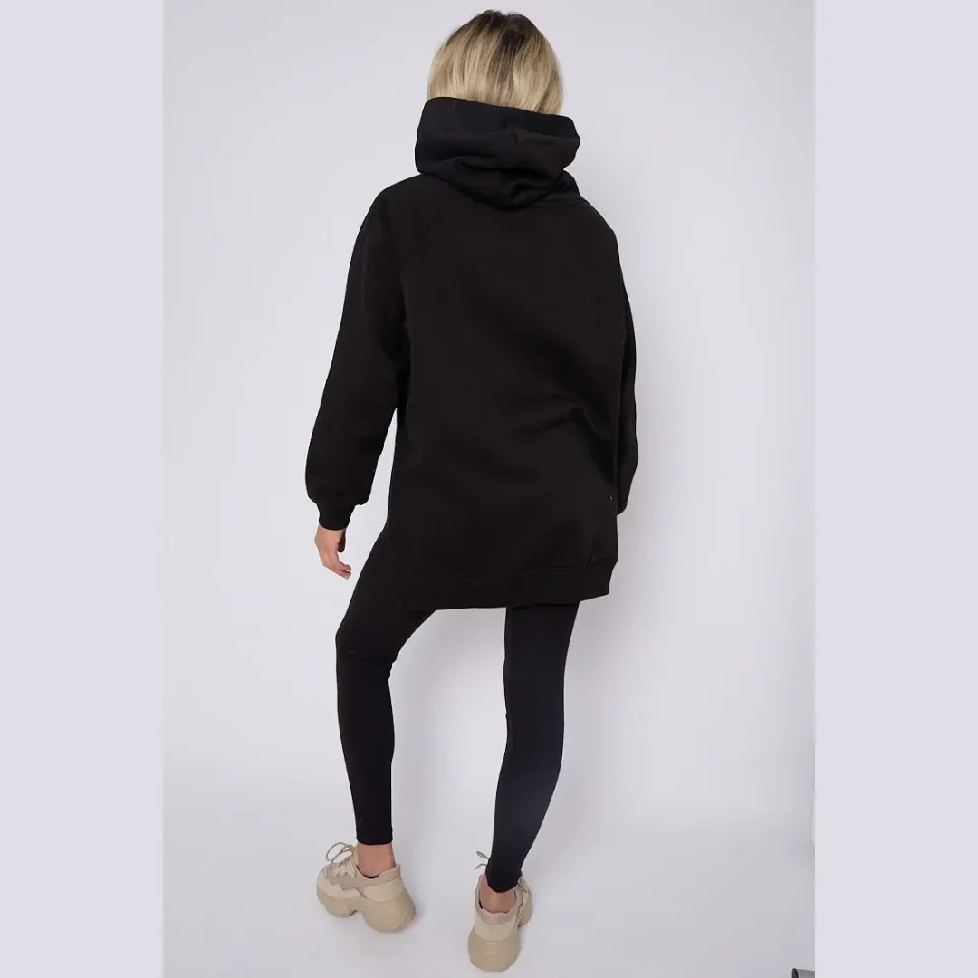 Oversized Split Sides Hoodie & Ribbed Leggings Co-ord