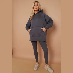 Oversized Split Sides Hoodie & Ribbed Leggings Co-ord