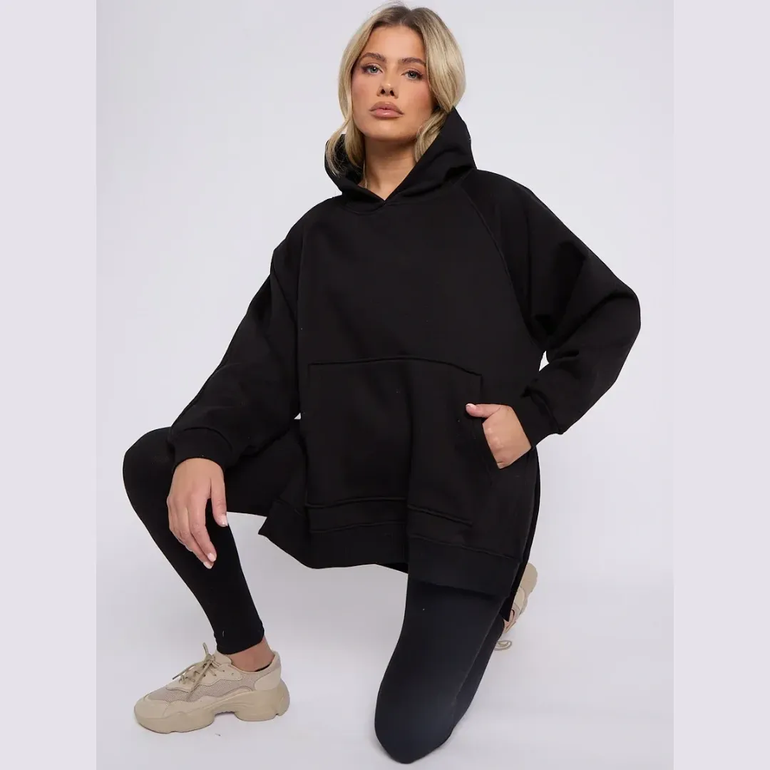 Oversized Split Sides Hoodie & Ribbed Leggings Co-ord