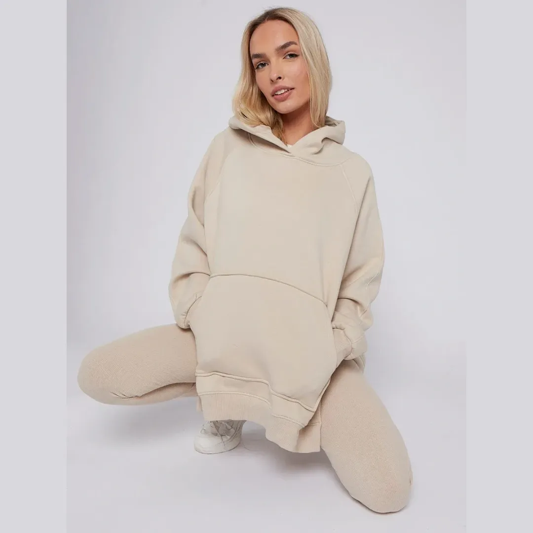 Oversized Split Sides Hoodie & Ribbed Leggings Co-ord