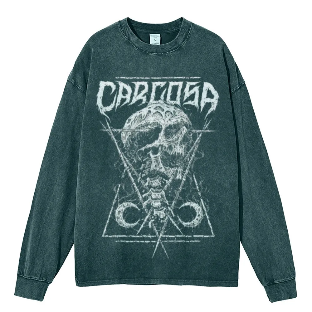 Oversized Vintage Washed Gothic Grunge Defame Graphic Sweatshirt