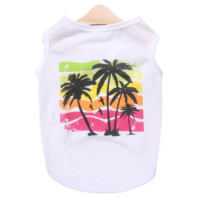 Peaceful Summer Colorful Island View Small Dog Tank Top