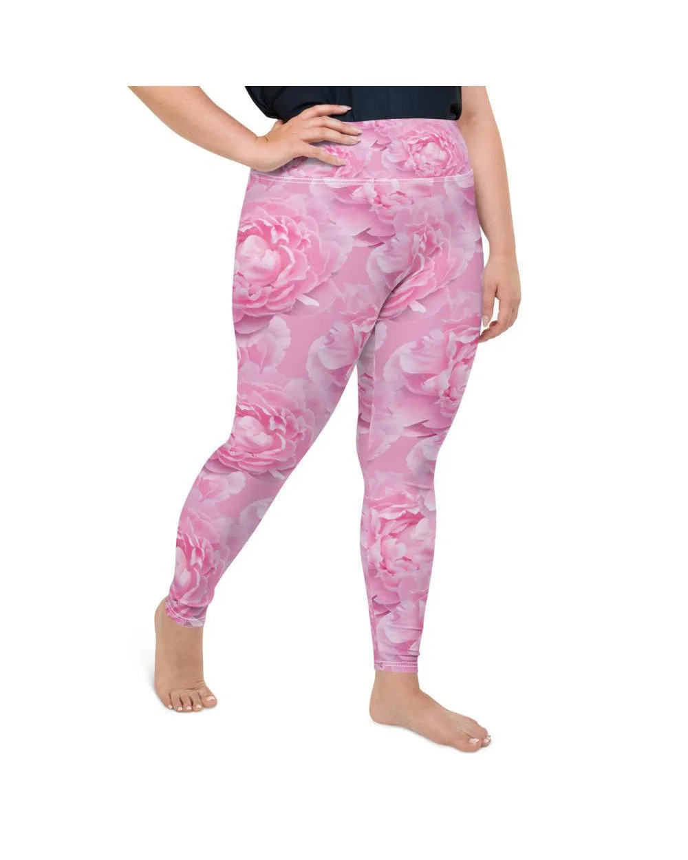 Peony Flower Plus Size Leggings