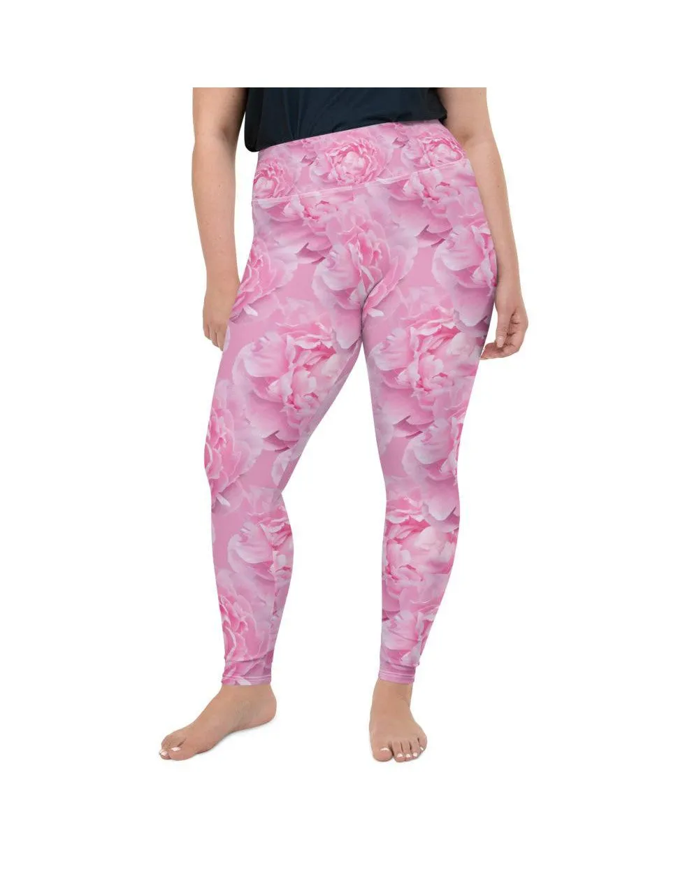 Peony Flower Plus Size Leggings
