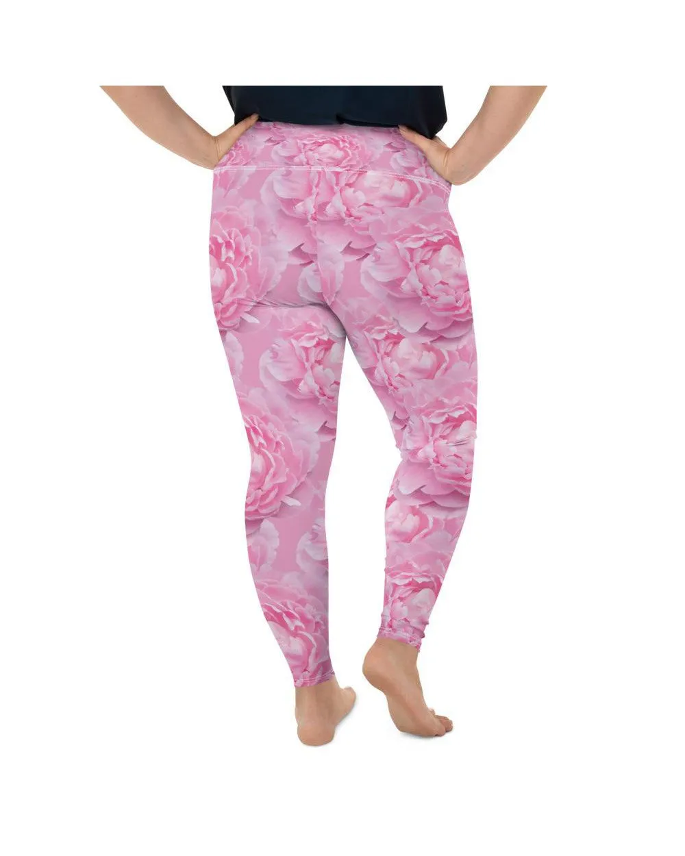 Peony Flower Plus Size Leggings