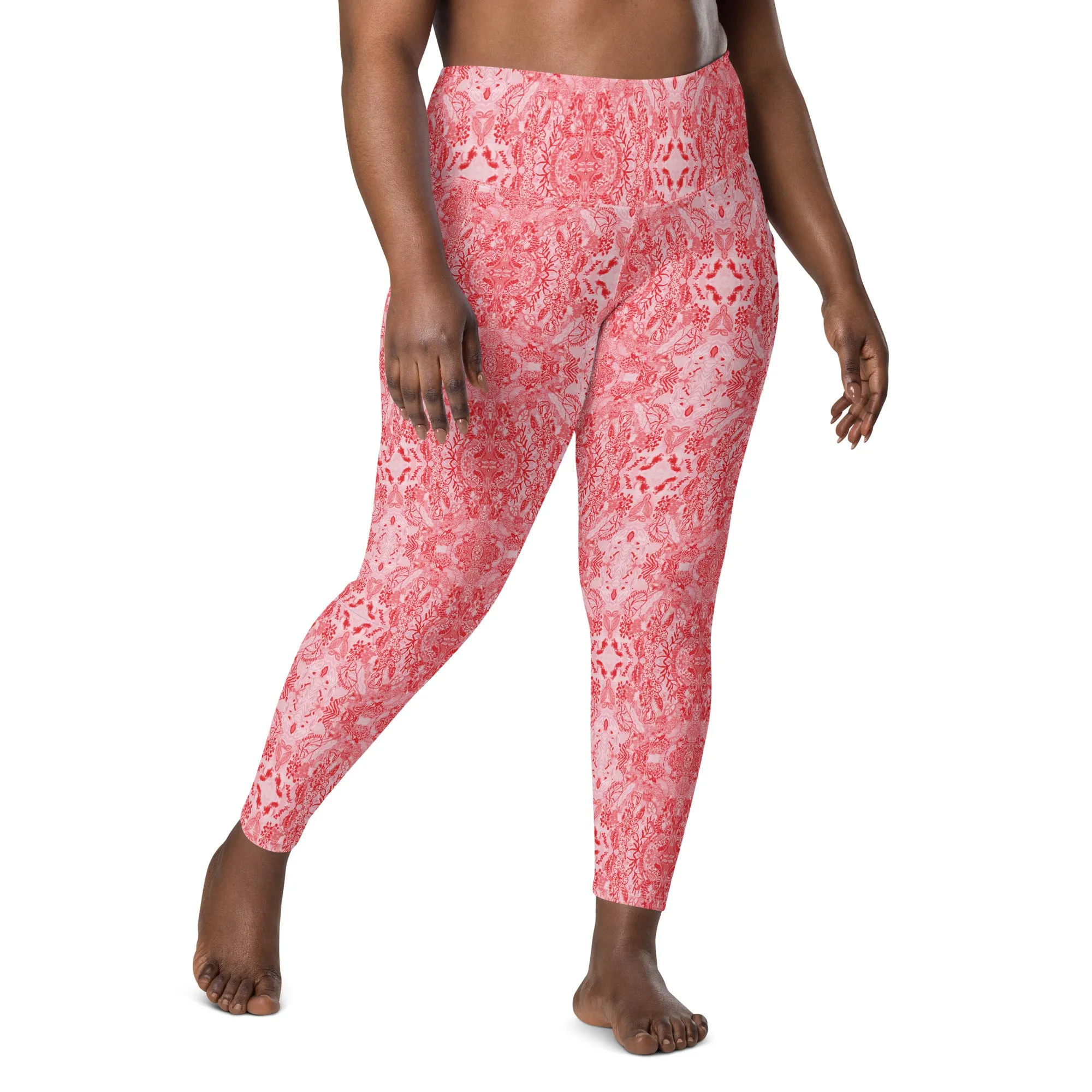 Pink Palcades Yoga Leggings with pockets, Plus Size & Petite size