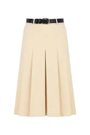 Pleated Knee Length Skirt
