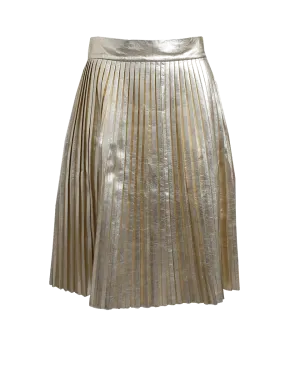 Pleated Leather Skirt