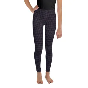 Plum Houndstooth Youth Leggings  for girls, Boys Basketball,  Leggings for kids, Leggings for Teens, Workout leggings, Workout Clothes, Yoga Pants for Youth