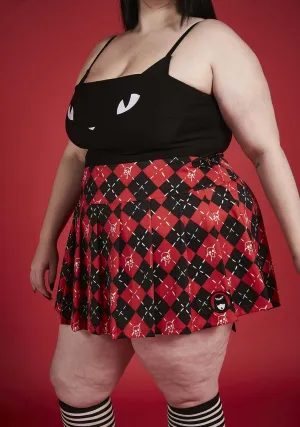Plus Get Lost Argyle Mini Skirt
