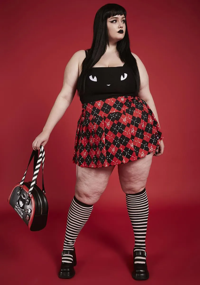 Plus Get Lost Argyle Mini Skirt