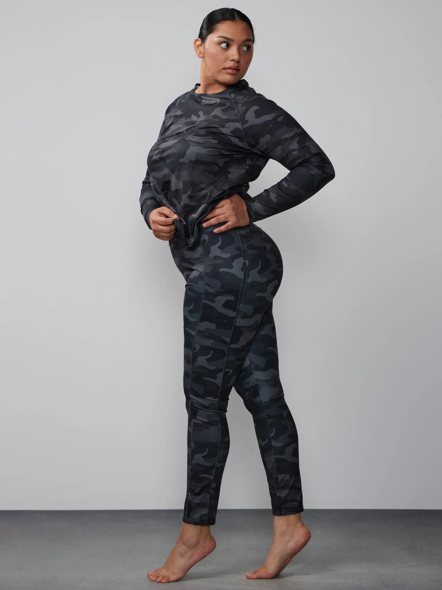 Plus High Rise Camo Yoga Legging