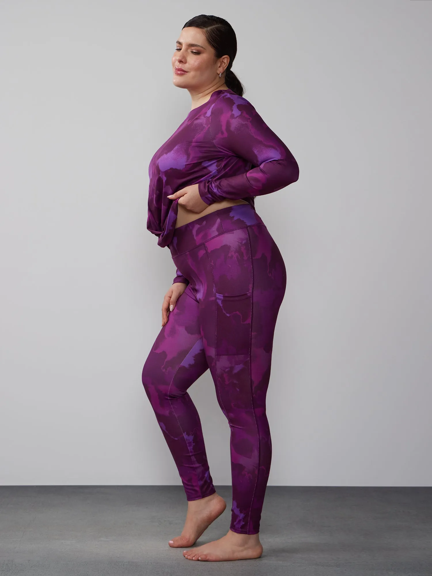 Plus High Rise Watercolor Yoga Leggings
